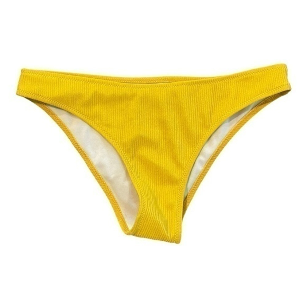 Bikini Bottom Yellow Ribbed Medium Moderate Coverage Swim SHEIN - Picture 8 of 10